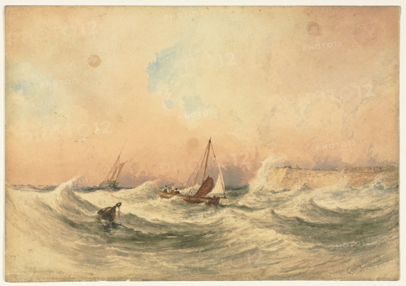 Marine. Anthony Vandyke Copley Fielding (British, 1787-1855). Watercolor; sheet: 24.2 x 30.5 cm (9 1/2 x 12 in.).
