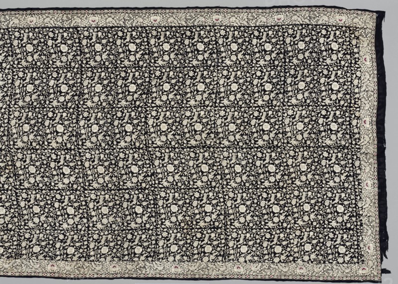 Shawl, 1800s. China, 19th century. Embroidery, silk; overall: 597.8 x 113.4 cm (235 3/8 x 44 5/8 in.).