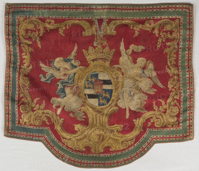 Heraldic Tapestry, 1700s. France, 18th century. Tapestry weave: silk and wool; overall: 114.3 x 130.8 cm (45 x 51 1/2 in.)
