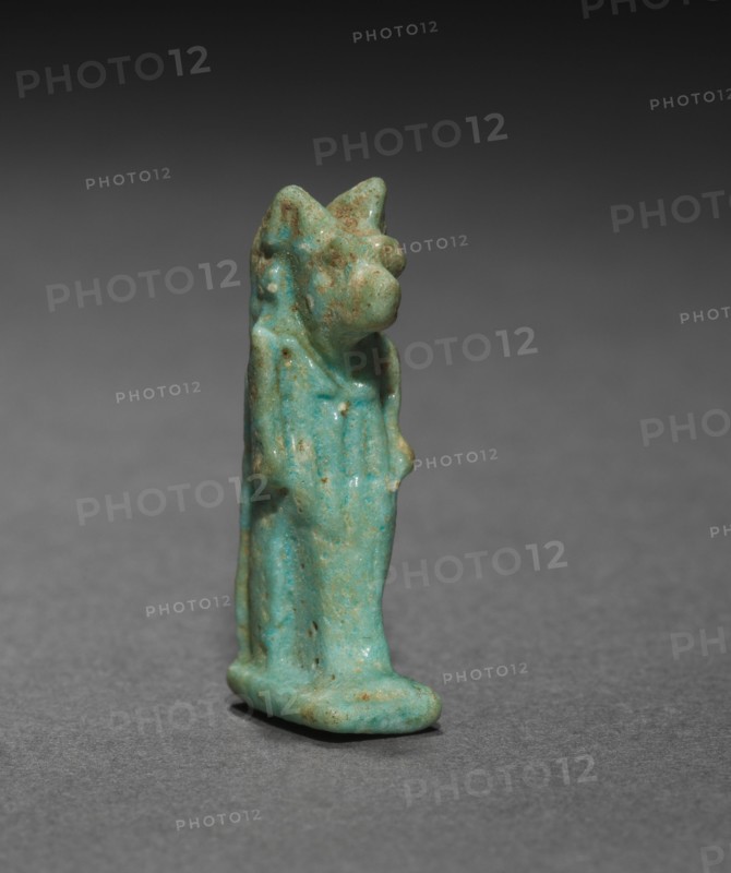 Amulet of Anubis, 305-30 BC. Egypt, Ptolemaic Dynasty. Light robin's egg blue faience; overall: 1.4 x 0.6 x 1.1 cm (9/16 x 1/4 x 7/16 in.).