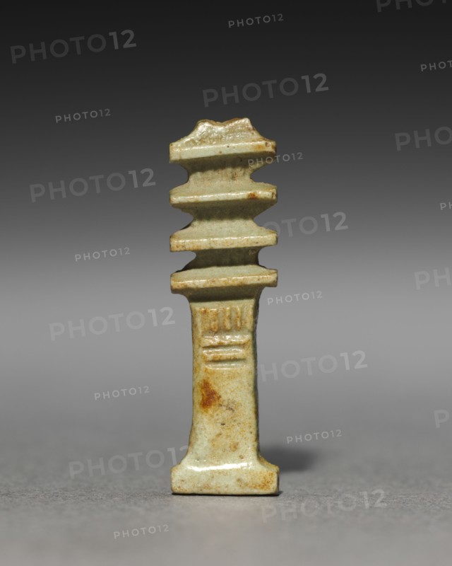 Pair of Djed-Pillar Amulets, 380-30 BC. Egypt, Dynasty 30 to Ptolemaic Dynasty. Gray-green faience; overall: 3.1 cm (1 1/4 in.).