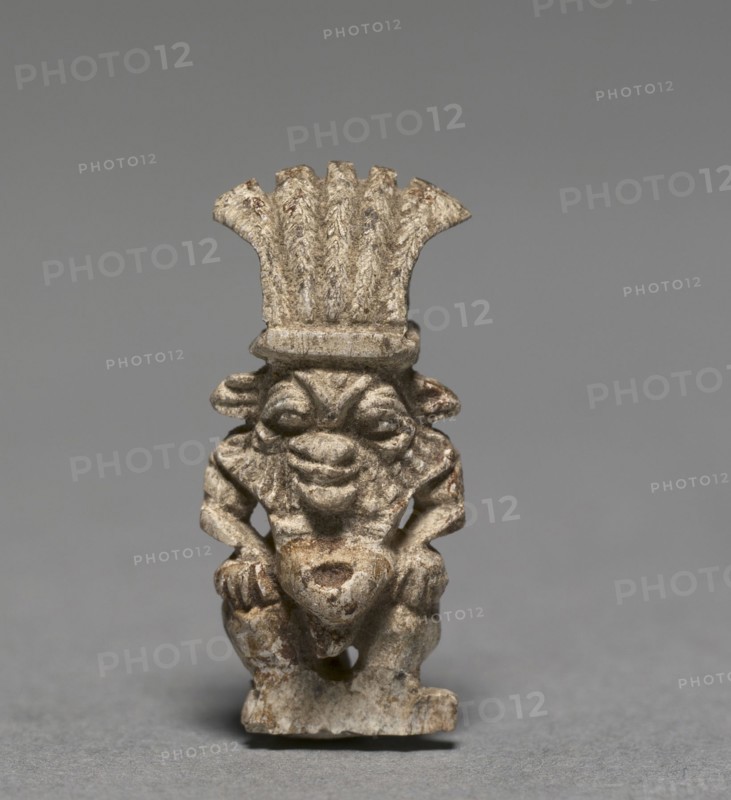Amulet of Bes, 525-332 BC. Egypt, Late Period, Probably Dynasty 27--Second Persian Period. Gray steatite; overall: 2.8 cm (1 1/8 in.).