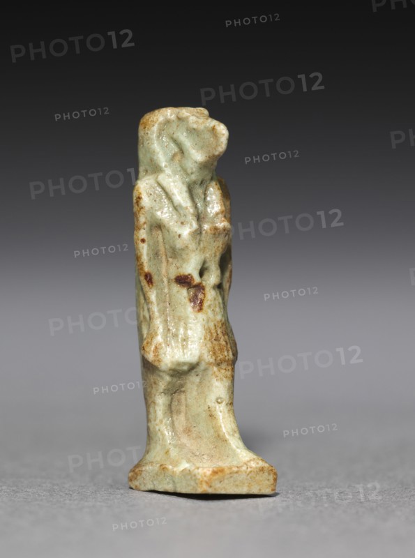 Amulet of Thoth, 380-30 BC. Egypt, Dynasty 30 to Ptolemaic Dynasty. Gray green faience; overall: 2.9 cm (1 1/8 in.).