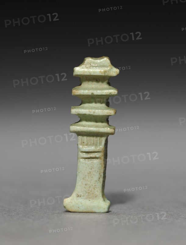 Pair of Djed-Pillar Amulets, 380-30 BC. Egypt, Dynasty 30 to Ptolemaic Dynasty. Gray-green faience; overall: 3.1 cm (1 1/4 in.).