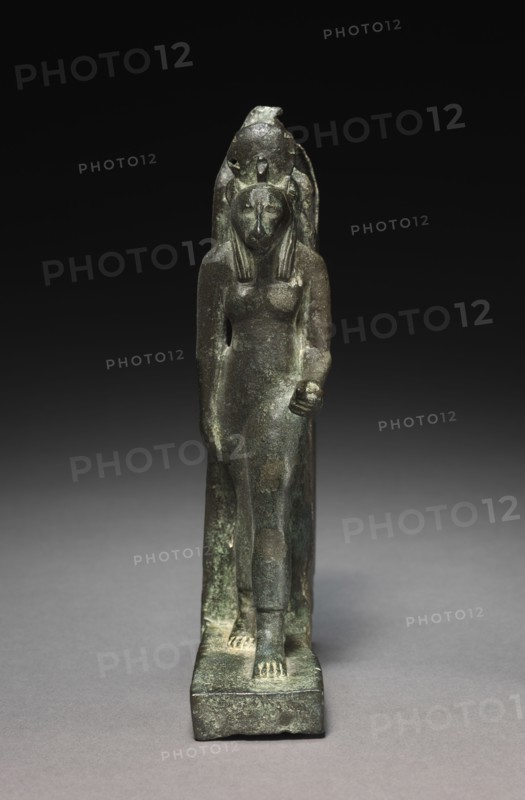 Statuette of Sekhmet, 664-525 BC. Egypt, Late Period, Dynasty 26 or later. Bronze, figure solid cast, obelisk hollow cast; overall: 20.4 x 4.6 x 12.6 cm (8 1/16 x 1 13/16 x 4 15/16 in.).
