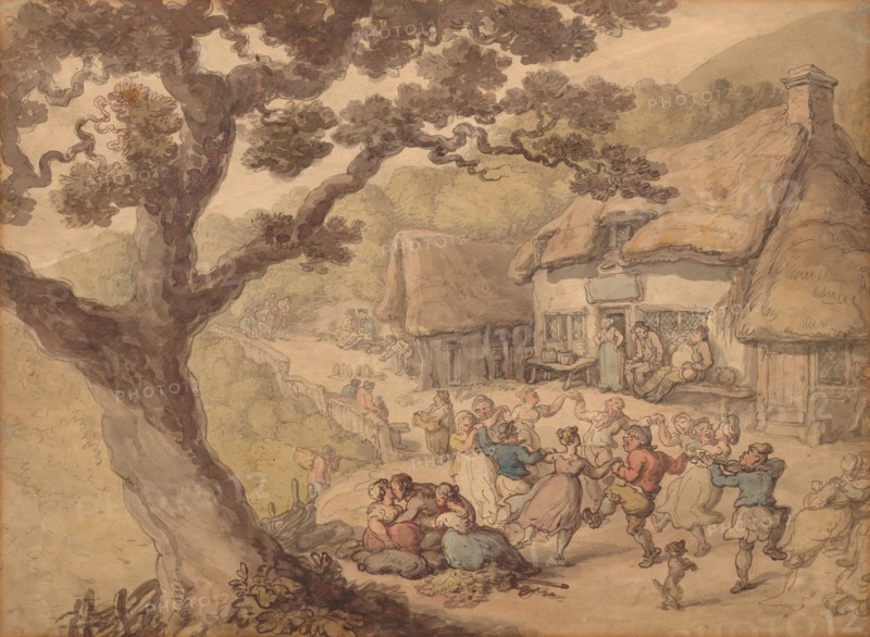 The Village Dance. Thomas Rowlandson (British, 1756-1827). Watercolor;