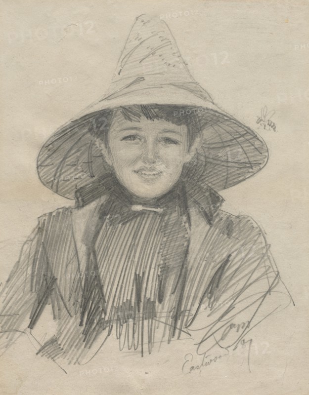 Ada Lymon (Woman in a Large Hat), 1887. Anders Zorn (Swedish, 1860-1920). Pencil