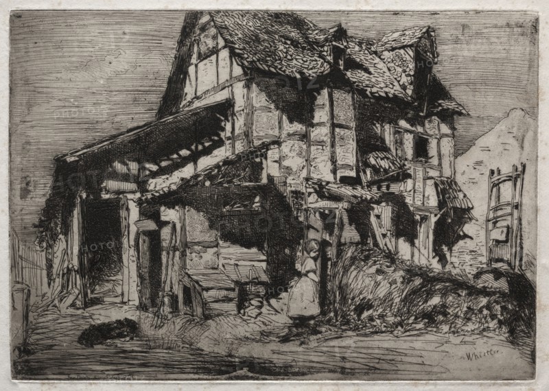 Twelve Etchings from Nature:  The Unsafe Tenement, 1858. James McNeill Whistler (American, 1834-1903). Etching
