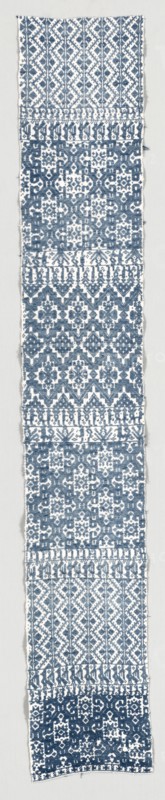 Woven Textile, 18th century. Italy, Sardinia, 18th century. Cotton; overall: 172.9 x 28.3 cm (68 1/16 x 11 1/8 in.)