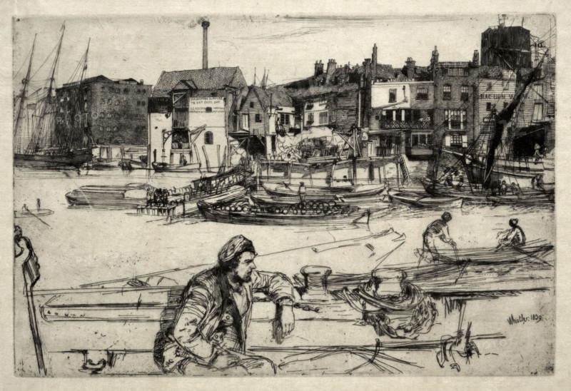 Black Lion Wharf, 1859. James McNeill Whistler (American, 1834-1903). Etching