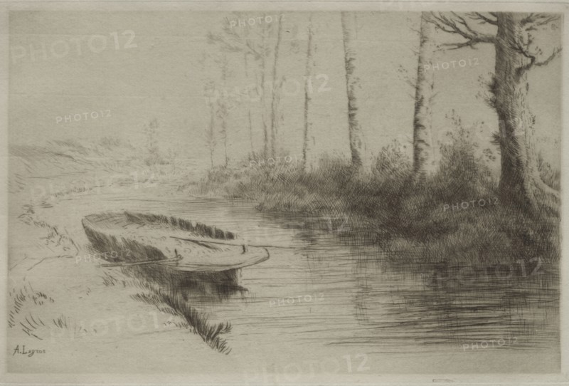 Le Canal:  Effet du matin. Alphonse Legros (French, 1837-1911). Etching and drypoint