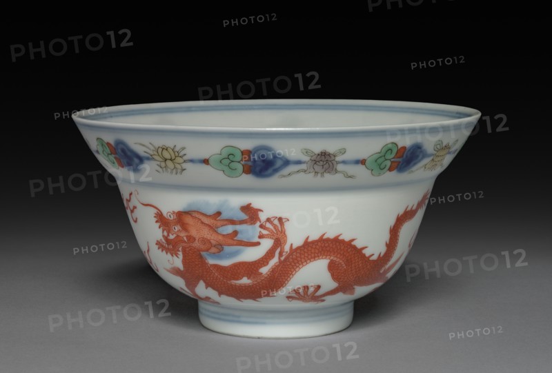 Bowl, 1723-1735. China, Jiangxi province, Jingdezhen kilns, Qing dynasty (1644-1912), Yongzheng mark and reign (1722-1735). Porcelain with doucai decoration; diameter: 11.8 cm (4 5/8 in.); overall: 6.4 cm (2 1/2 in.).