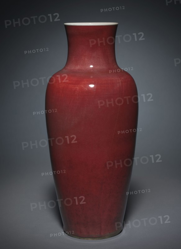 Vase, 1662-1722. China, Jiangxi province, Jingdezhen, Qing dynasty (1644-1911), Kangxi mark and period (1662-1722). Porcelain with "ox-blood" glaze; overall: 40.7 cm (16 in.).