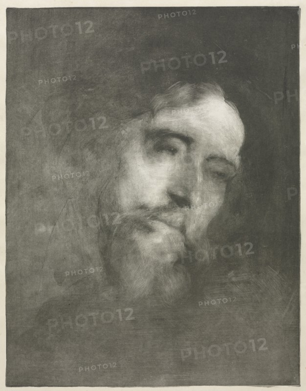 Alphonse Daudet, 1893. Eugène Carrière (French, 1849-1906). Lithograph; sheet: 58.6 x 45.7 cm (23 1/16 x 18 in.); image: 39.8 x 30.9 cm (15 11/16 x 12 3/16 in.).