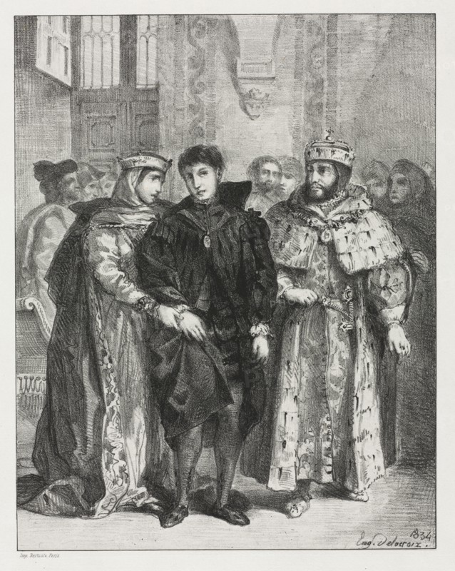 Hamlet, 1834. Eugène Delacroix (French, 1798-1863). Lithograph