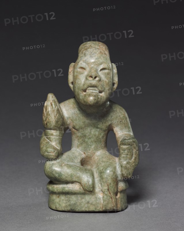 Seated Figure, c. 900-300 BC. Mexico, Olmec, 1200-300 BC. Albitite; overall: 11 x 6.2 x 3.9 cm (4 5/16 x 2 7/16 x 1 9/16 in.).