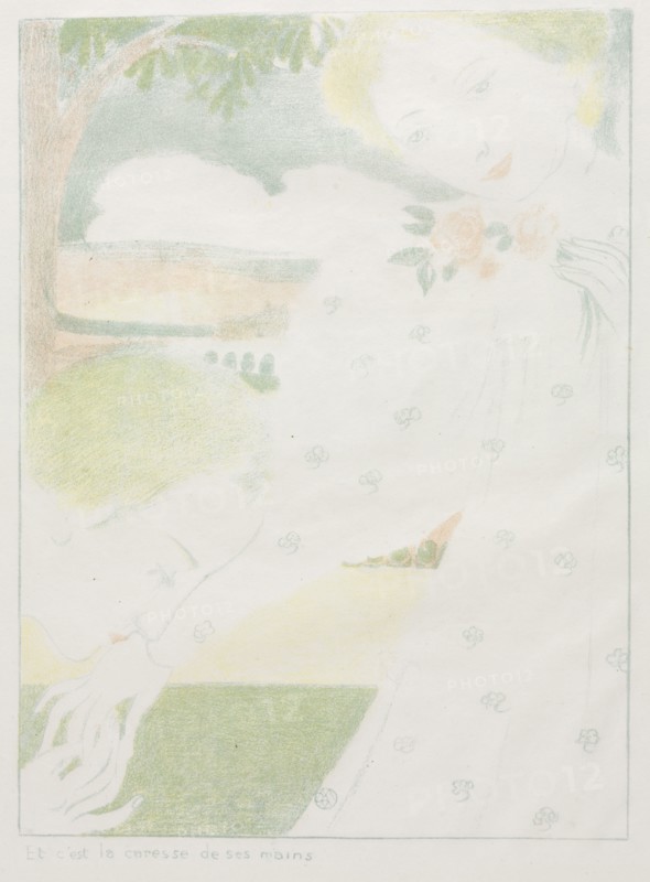 Love:  Pl. 8, And It is the Caress of the Hands (Amour: Pl. 8, Et c'est la caresse de ses mains), 1898. Maurice Denis (French, 1870-1943), Ambroise Vollard. Lithograph