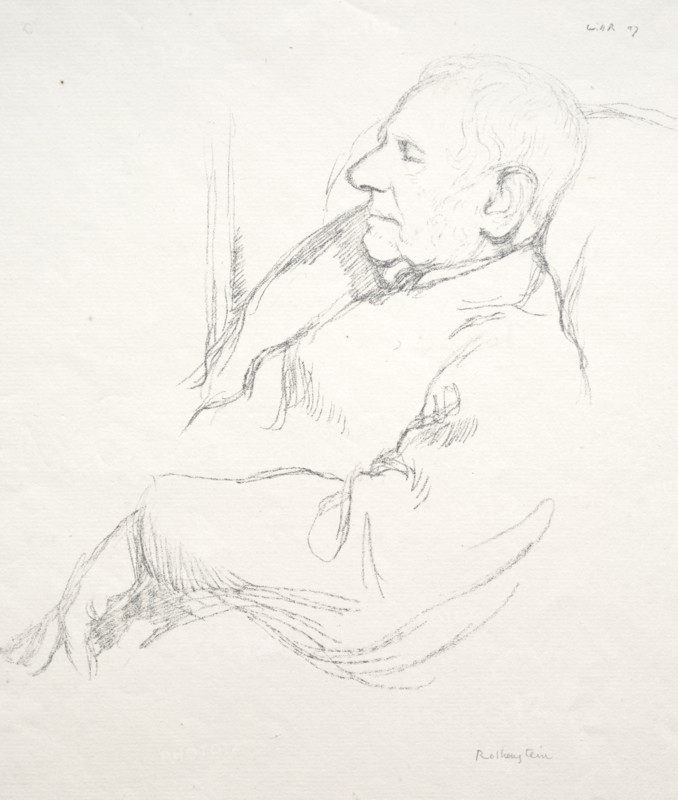 Sir Francis Seymour Haden Asleep, 1897. William Rothenstein (British, 1872-1945). Lithograph