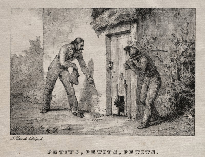 Marauders (Maraudeurs. Petits! Petits! Petits!). Horace Vernet (French, 1789-1863). Lithograph
