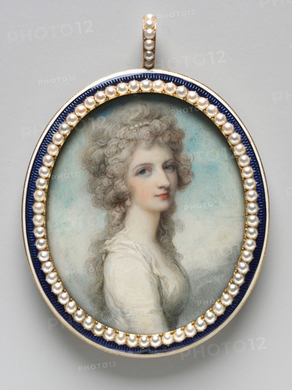 Portrait of Mary Frances (Fanny) Swinburne, c. 1786. Richard Cosway (British, 1742-1821). Watercolor on ivory in a gold, enamel, and split pearl frame; framed: 7 x 5.8 cm (2 3/4 x 2 5/16 in.); sight: 6.8 x 5.7 cm (2 11/16 x 2 1/4 in.).