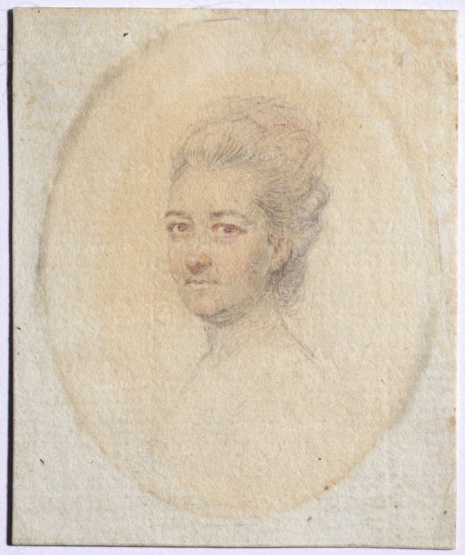 Portrait of a Woman, c. 1775. John I Smart (British, 1741-1811). Graphite and wash on laid paper; framed: 7.7 x 6.5 cm (3 1/16 x 2 9/16 in.); unframed: 5.5 x 3.8 cm (2 3/16 x 1 1/2 in.).