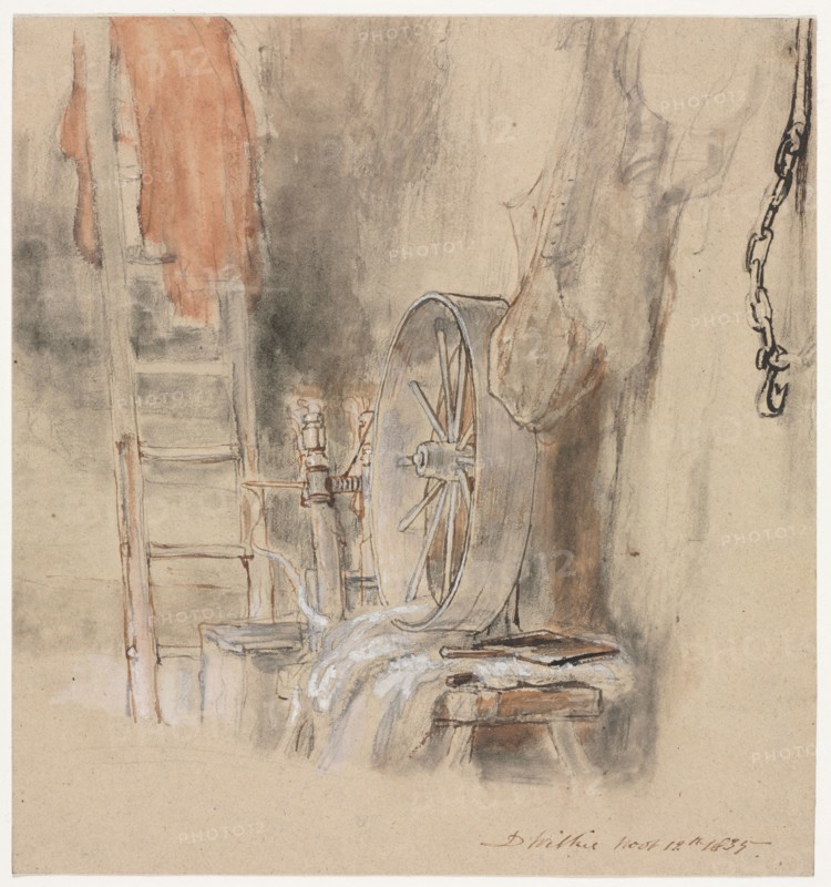 Study for "The Peep-O’-Day Boys’ Cabin, in the West of Ireland" ("The Sleeping Whiteboy"), 1835. David Wilkie (British, 1785-1841). Watercolor, point of brush and gouache with graphite and brown ink; sheet: 23.4 x 21.9 cm (9 3/16 x 8 5/8 in.).