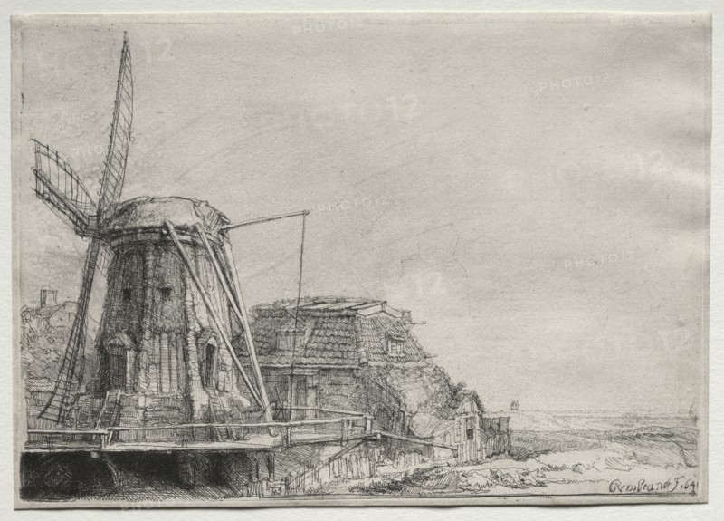 The Windmill, 1641. Rembrandt van Rijn (Dutch, 1606-1669). Etching and sulfur tint; sheet: 15.5 x 21.3 cm (6 1/8 x 8 3/8 in.); platemark: 14.6 x 20.9 cm (5 3/4 x 8 1/4 in.)