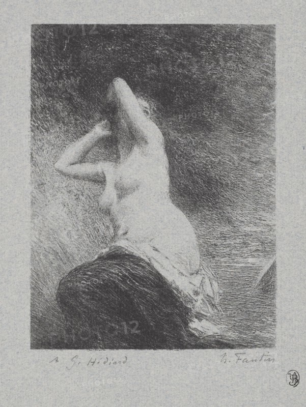 Ariadne, 1900. Henri Fantin-Latour (French, 1836-1904). Lithograph on blue paper; sheet: 31.6 x 24.2 cm (12 7/16 x 9 1/2 in.); image: 16 x 12 cm (6 5/16 x 4 3/4 in.).