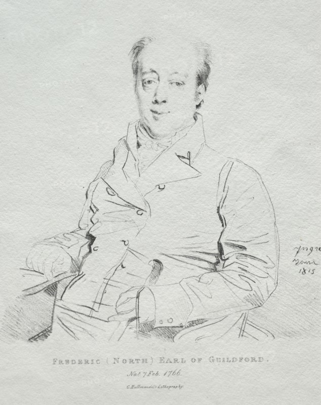 Frederic 5th Earl of Guilford, 1815. Jean-Auguste-Dominique Ingres (French, 1780-1867). Lithograph