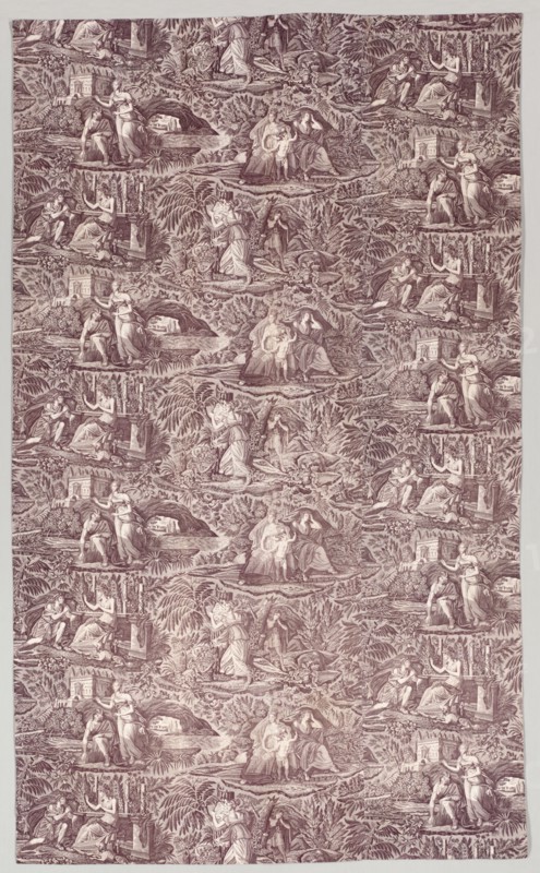 Amorous Scenes, early 1800s. France, Nantes or Rouen ?, early 19th century. Copperplate printed cotton; overall: 200.5 x 118.8 cm (78 15/16 x 46 3/4 in.).