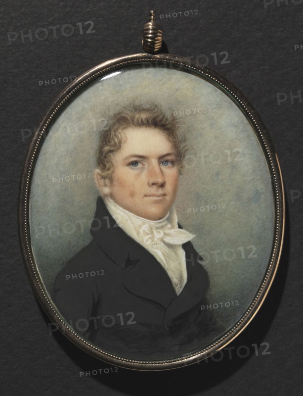 Portrait of a Man, c. 1815. Nathaniel Rogers (American, 1788-1844). Watercolor on ivory; framed: 7.8 x 6.6 cm (3 1/16 x 2 5/8 in.); sight: 7.3 x 6 cm (2 7/8 x 2 3/8 in.).
