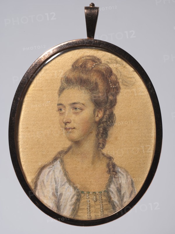 Portrait of Mrs. Nathaniel Bailey, née Lamack, c. 1776. John I Smart (British, 1741-1811). Graphite and wash on laid paper in a modern gold frame; framed: 6.2 x 5.3 cm (2 7/16 x 2 1/16 in.); unframed: 5.8 x 4.8 cm (2 5/16 x 1 7/8 in.).