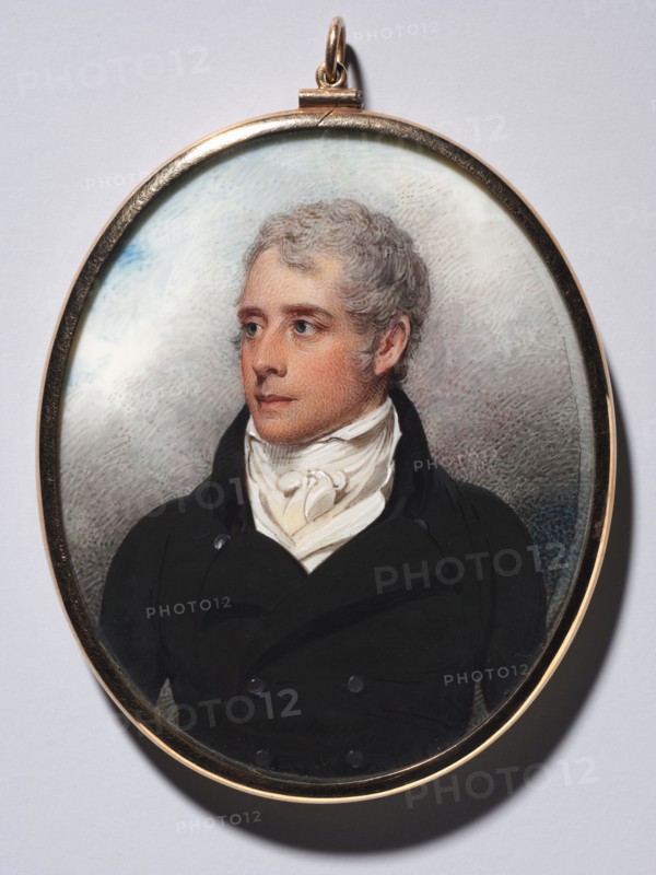 Portrait of Sandford Peacocke, 1801. William Wood (British, c. 1768-1809). Watercolor on ivory in a gold frame with glazed reverse; framed: 8.6 x 7.3 cm (3 3/8 x 2 7/8 in.); sight: 8 x 6.7 cm (3 1/8 x 2 5/8 in.)