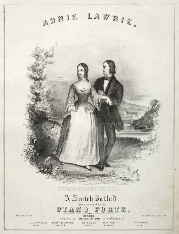 Annie Laurie - Sheet Music Cover. Winslow Homer (American, 1836-1910). Lithograph