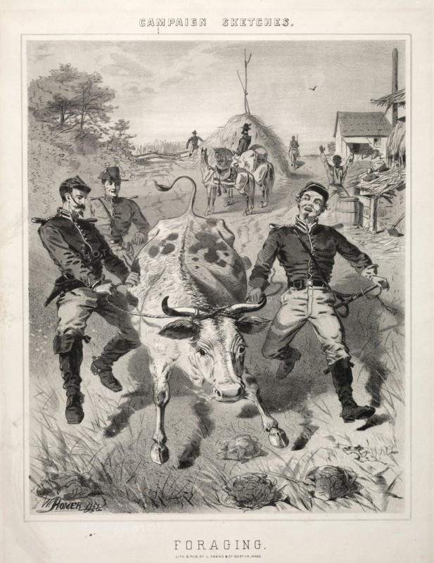 Campaign Sketches:  Foraging, 1863. Winslow Homer (American, 1836-1910). Lithograph