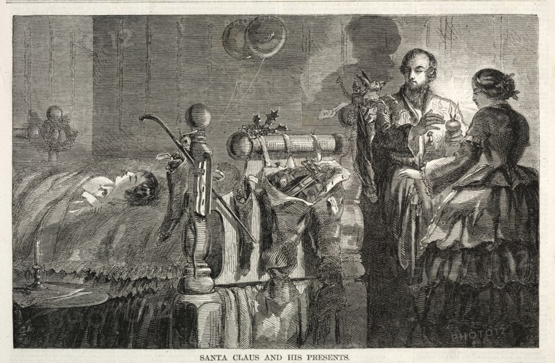 Santa Claus and his Presents, 1858. Winslow Homer (American, 1836-1910). Wood engraving