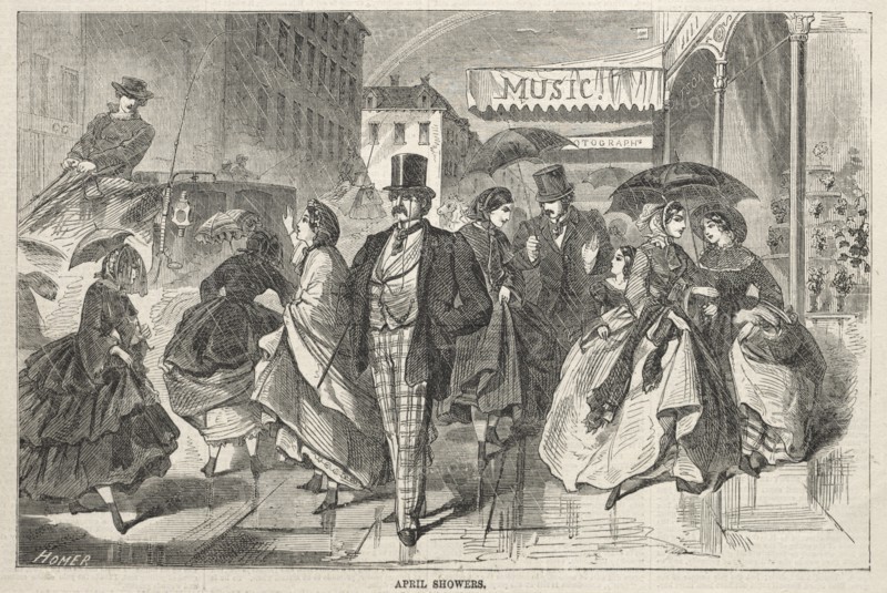 April Showers, 1859. Winslow Homer (American, 1836-1910). Wood engraving