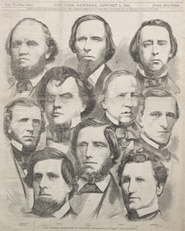 The Georgia Delegation in Congress, 1861. Winslow Homer (American, 1836-1910). Wood engraving