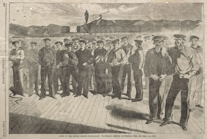 Crew of the United States Steam-Sloop "Colorado,"  Shipped at Boston, June 1861, 1861. Winslow Homer (American, 1836-1910). Wood engraving