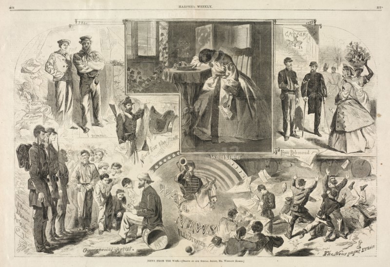 News from the War, 1862. Winslow Homer (American, 1836-1910). Wood engraving