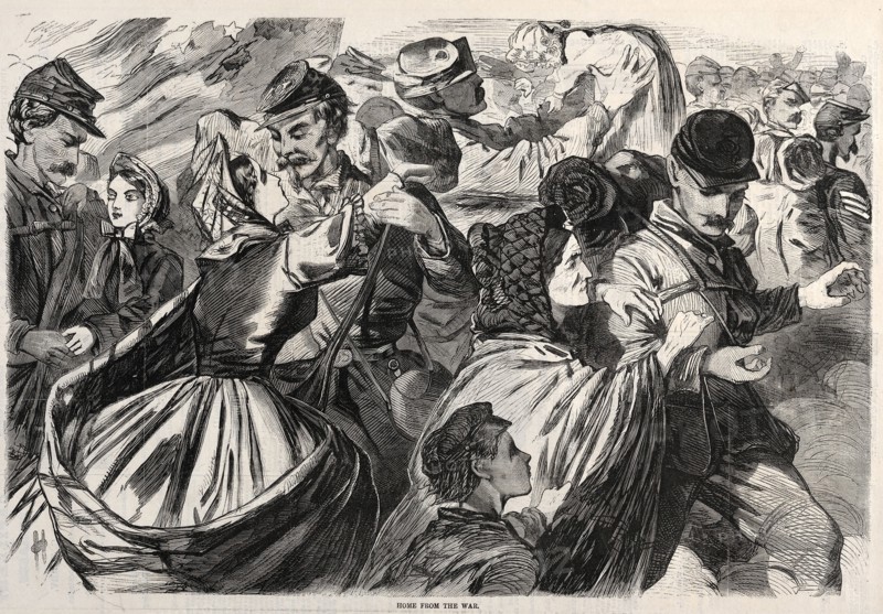 Home from the War, 1863. Winslow Homer (American, 1836-1910). Wood engraving