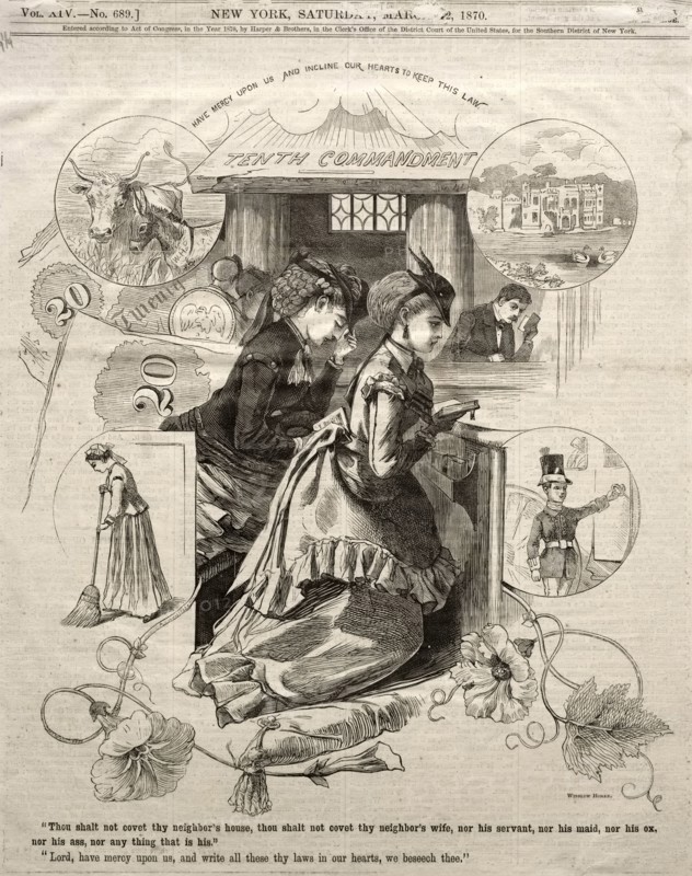 Tenth Commandment, 1870. Winslow Homer (American, 1836-1910). Wood engraving