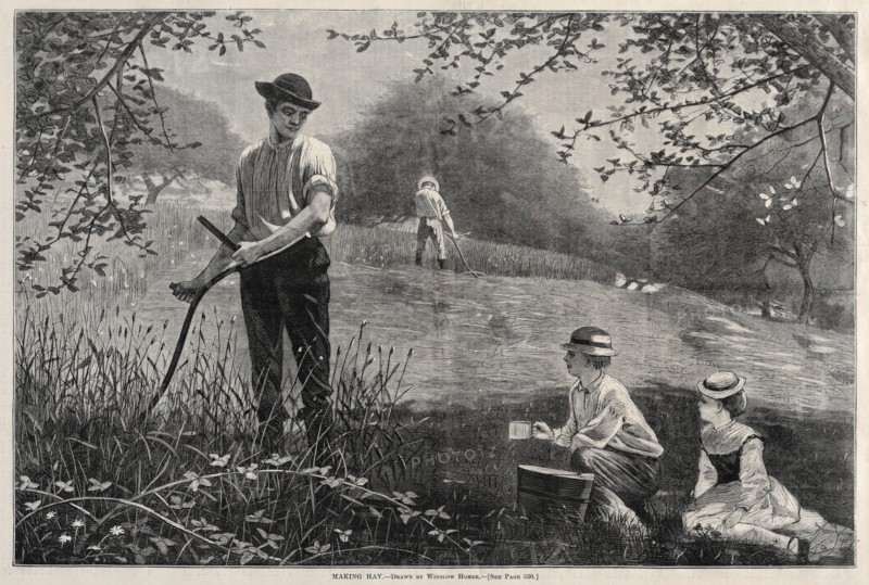 Making Hay, 1872. Winslow Homer (American, 1836-1910). Wood engraving