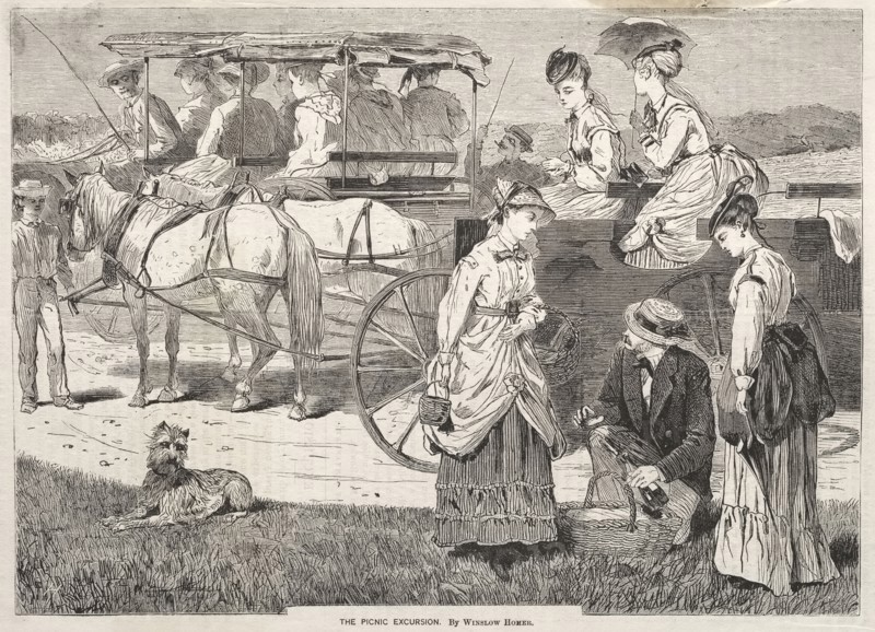 The Picnic Excursion, 1869. Winslow Homer (American, 1836-1910). Wood engraving