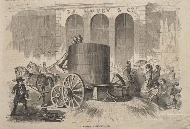 A Boston Watering-Cart, 1857. Winslow Homer (American, 1836-1910). Wood engraving