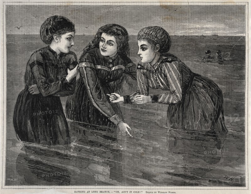 Bathing at Long Branch, - "Oh, Ain't it Cold!