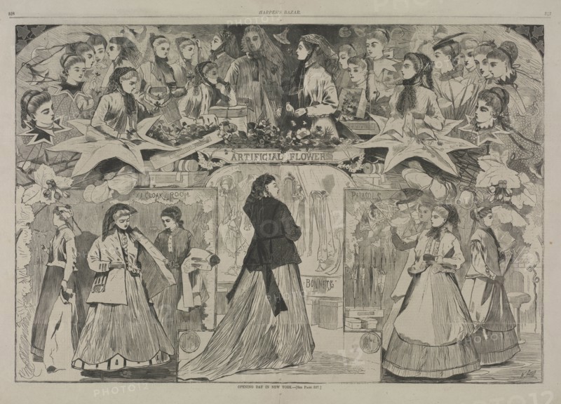 Opening Day in New York, 1868. Winslow Homer (American, 1836-1910). Wood engraving