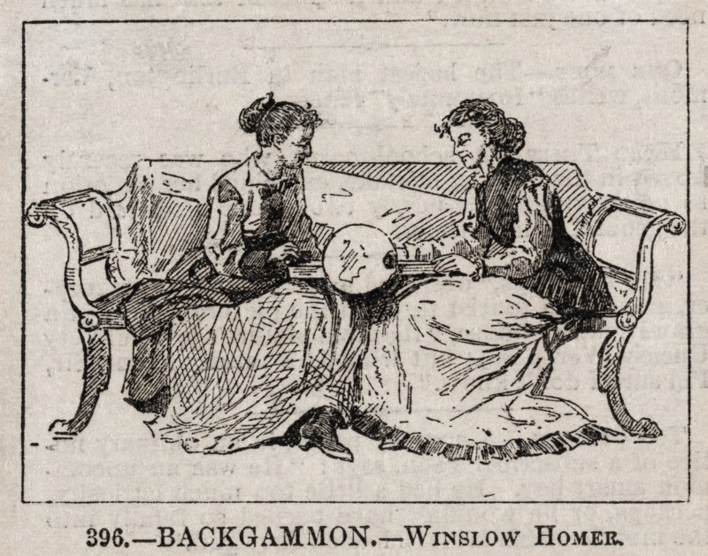 Backgammon. Winslow Homer (American, 1836-1910). Wood engraving