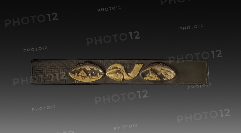 Knife Handle (Kozukai), c 1800s. Japan, 19th century. Inlaid bronze; overall: 1.4 cm (9/16 in.).