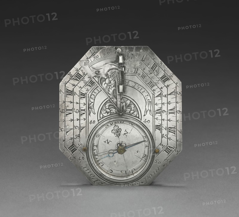 Butterfield Sundial, 1700s. France, 18th century. Silver; overall: 7.7 x 7.4 cm (3 1/16 x 2 15/16 in.).